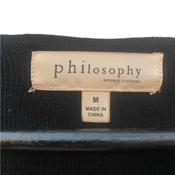Philosophy Womens Sweater Size Medium Black Long Sleeves - Picture 7 of 7
